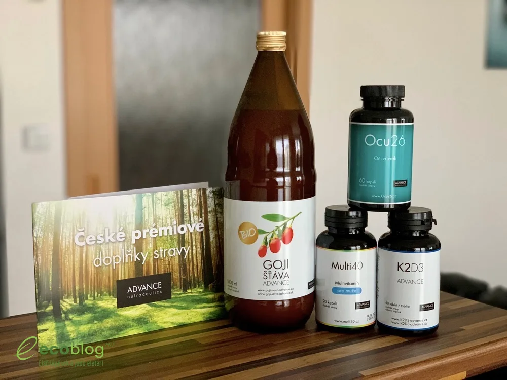 ADVANCE Nutraceutics étrend-kiegészítők kicsomagolva, a teszthez előkészítve