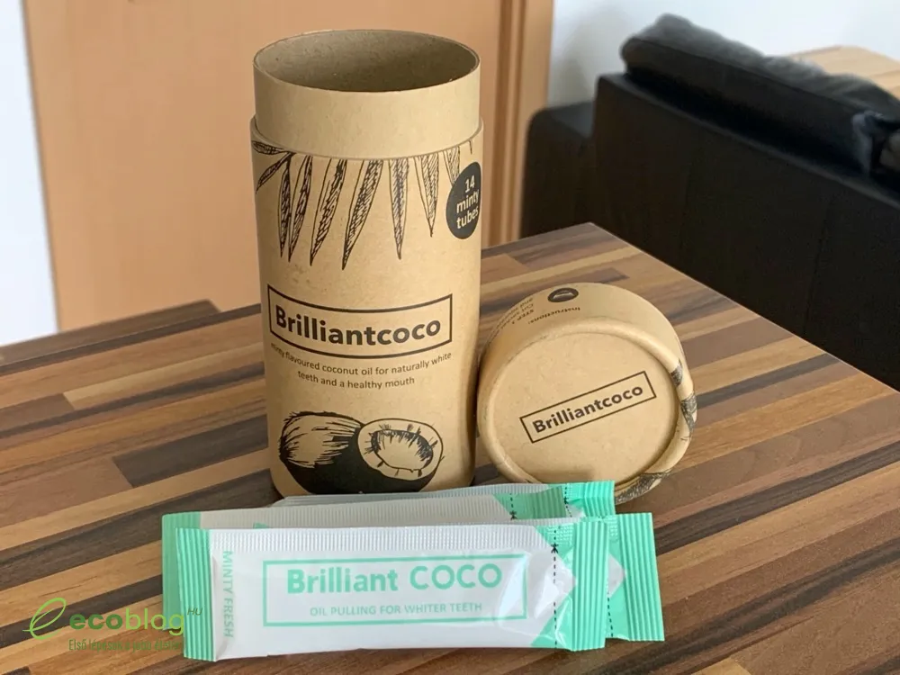 Brilliantcoco oil pulling olaj használat közben a reggeli szájápolásnál