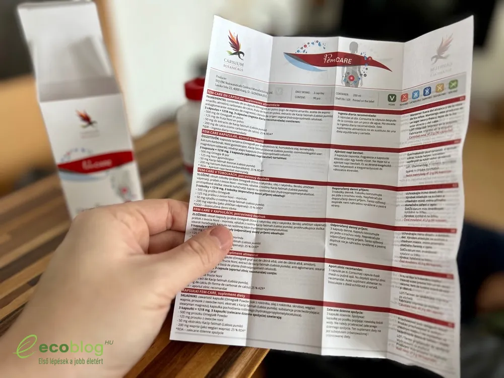 Fem Care: előnyök és hátrányok a tesztben