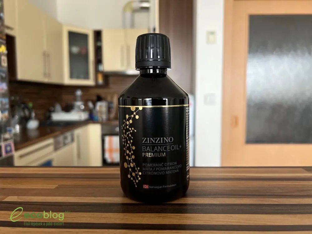 Zinzino Balance Oil+ Premium üveg közelről