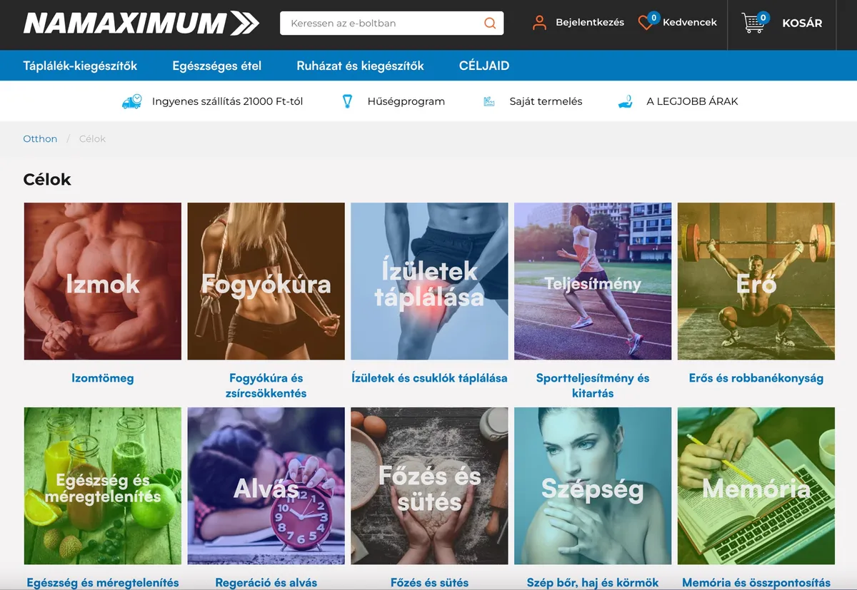 A NaMaximum hűségprogram és bónuszrendszer a webshopon