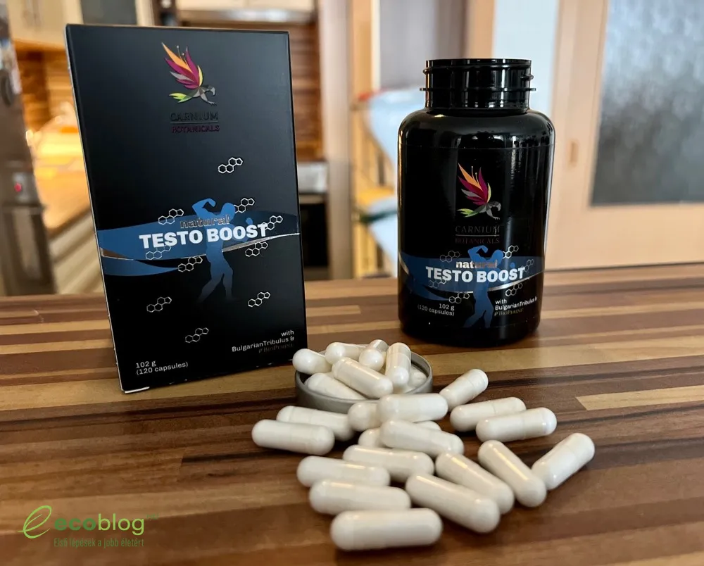 Napi 4 kapszula Natural Testo Boost egy pohár vízzel, étkezés előtt