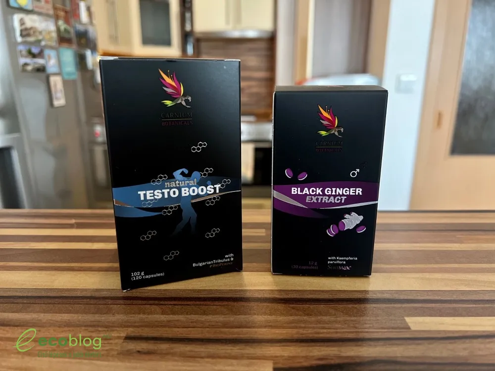Natural Testo Boost kapszulák közelről, a Carnium Botanicals étrend-kiegészítője
